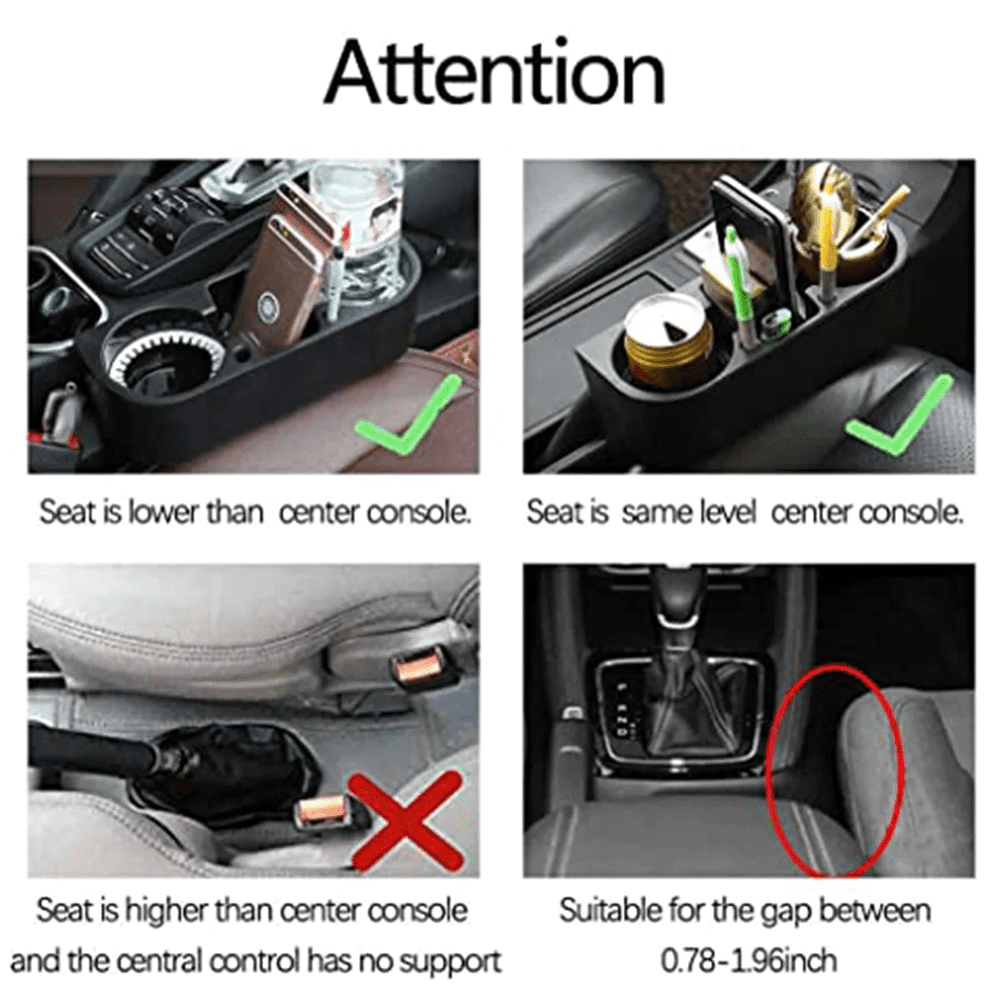 Cup Holder Portable Multifunction Vehicle Seat Cup Cell Phone Drinks Holder Box Car Interior Organizer, Custom Fit For All Cars, Car Accessories WQ11995