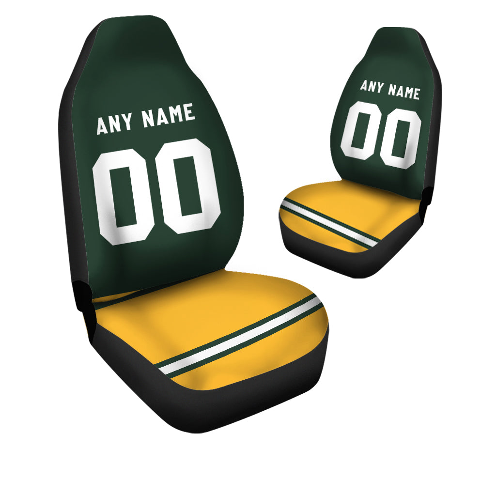 Custom Car Seat Covers Green Bay Jersey Personalized Football Car Seat Covers for Men Women