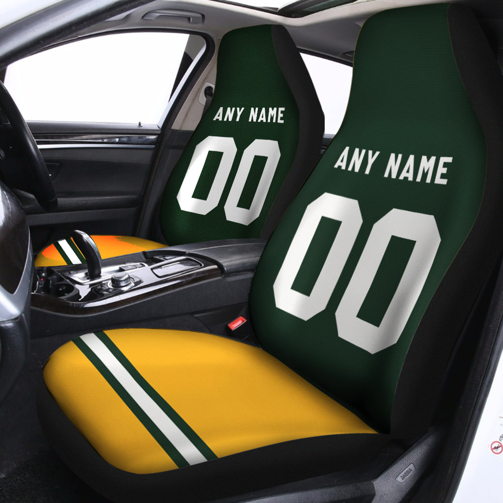 Custom Car Seat Covers Green Bay Jersey Personalized Football Car Seat Covers for Men Women