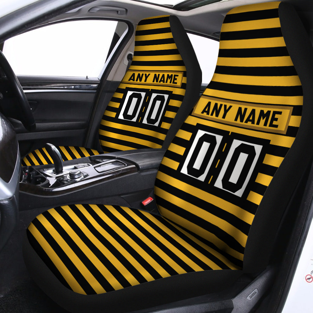 Custom Car Seat Covers Pittsburgh Jersey Personalized Football Car Seat Covers for Men Women