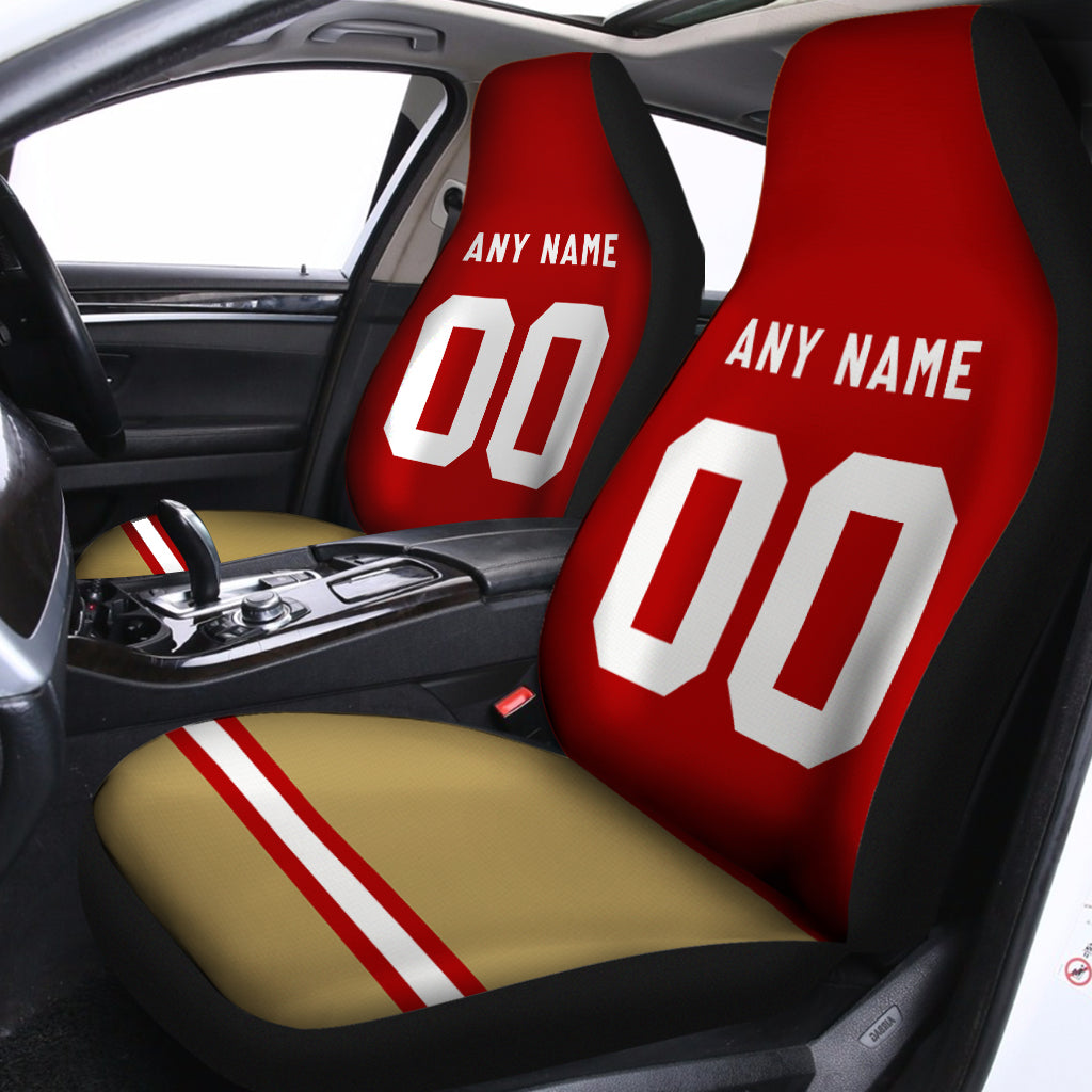 Custom Car Seat Covers San Francisco Jersey Personalized Football Car Seat Covers for Men Women