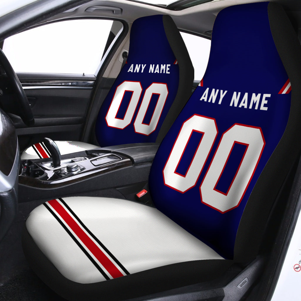Custom Car Seat Covers New England Jersey Personalized Football Car Seat Covers for Men Women