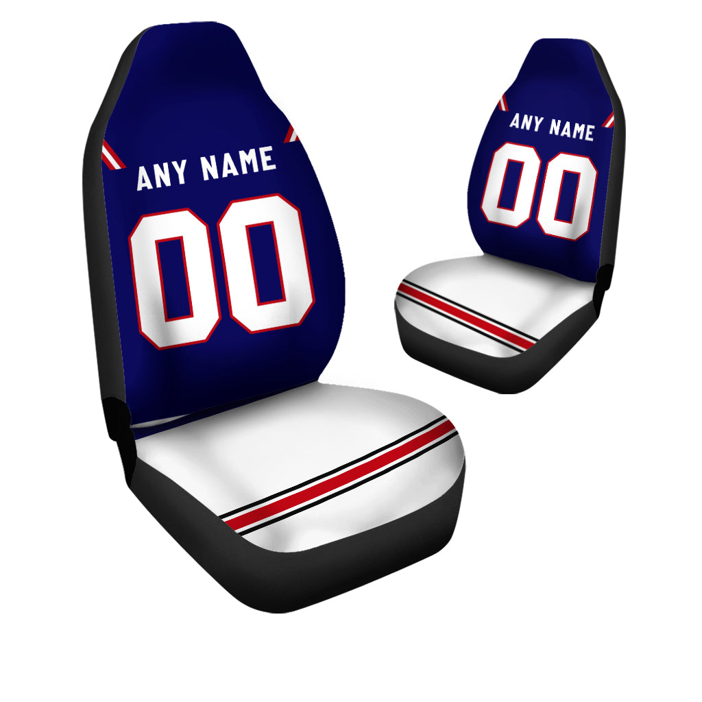 Custom Car Seat Covers New England Jersey Personalized Football Car Seat Covers for Men Women