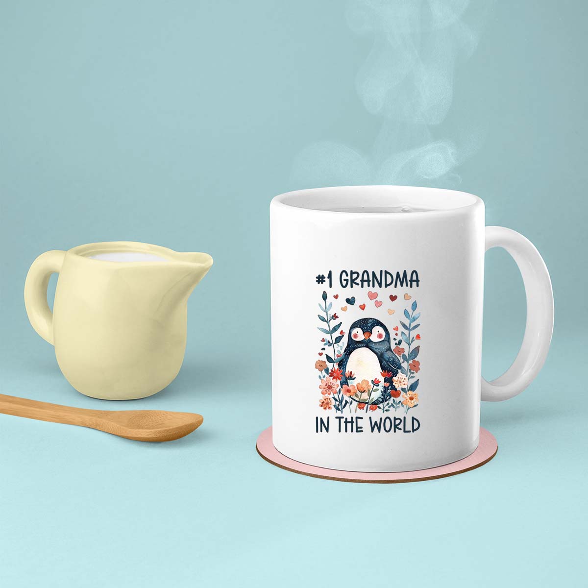 Grandma Mug, Grandma Gift For Grandma Birthday Gift Personalized Grandma Coffee Cup, Mothers Day Gift From Granddaughter Grandson, A Penguins Nana