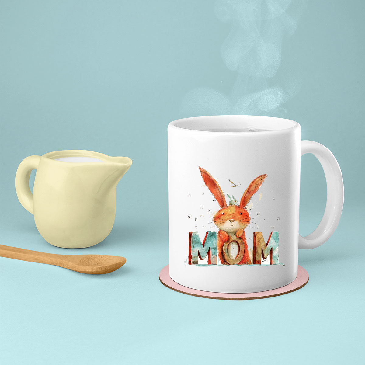 Mom Birthday Gift For Mom Gift, Mothers Day Gift From Daughter Son Kids, Mom Mug, Mom Coffee Mug, Mommy Funny Christmas Stick Personalized, Mom Rabit
