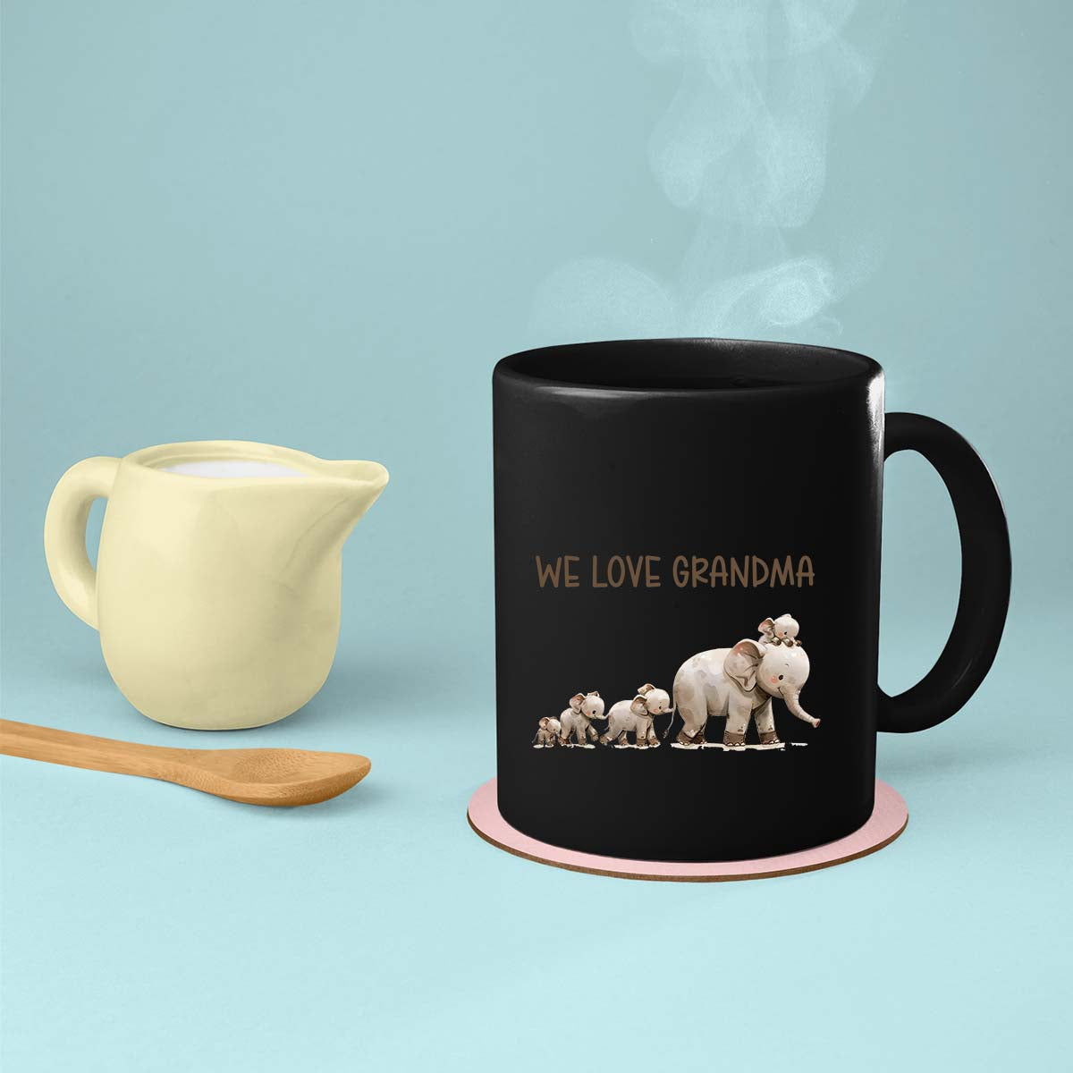 Grandma Mug, Grandma Gift For Grandma Birthday Gift Personalized Grandma Coffee Cup, Mothers Day Gift From Granddaughter Grandson, Mom Elephant