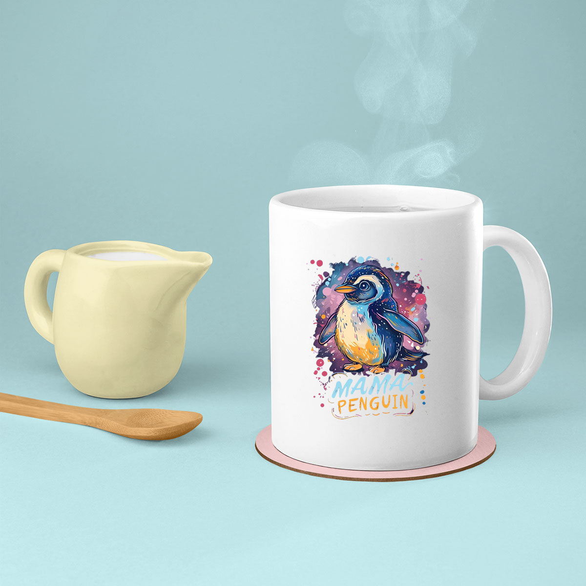 Mom Birthday Gift For Mom Gift, Mothers Day Gift From Daughter Son Kids, Mom Mug, Mom Coffee Mug, Mommy Funny Christmas Stick Personalized, Mama Penguin 01