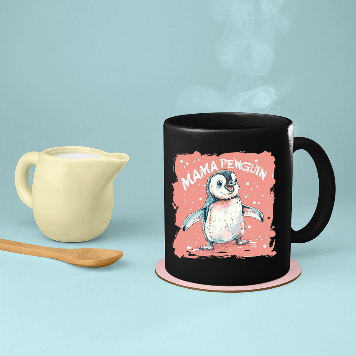 Mom Birthday Gift For Mom Gift, Mothers Day Gift From Daughter Son Kids, Mom Mug, Mom Coffee Mug, Mommy Funny Christmas Stick Personalized, Mama Penguin 01