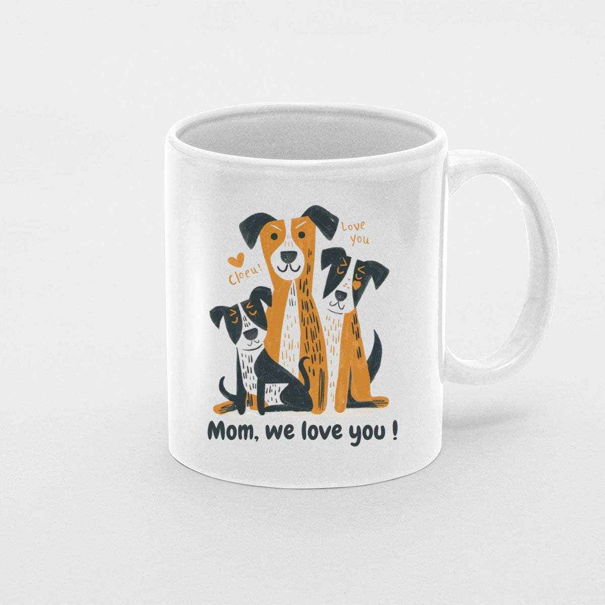 Dog Mom We Love You, Mom Birthday Gift For Mom Gift, Mothers Day Gift From Daughter Son Kids, Mom Mug, Mom Coffee Mug, Mommy Funny Christmas Stick Personalized