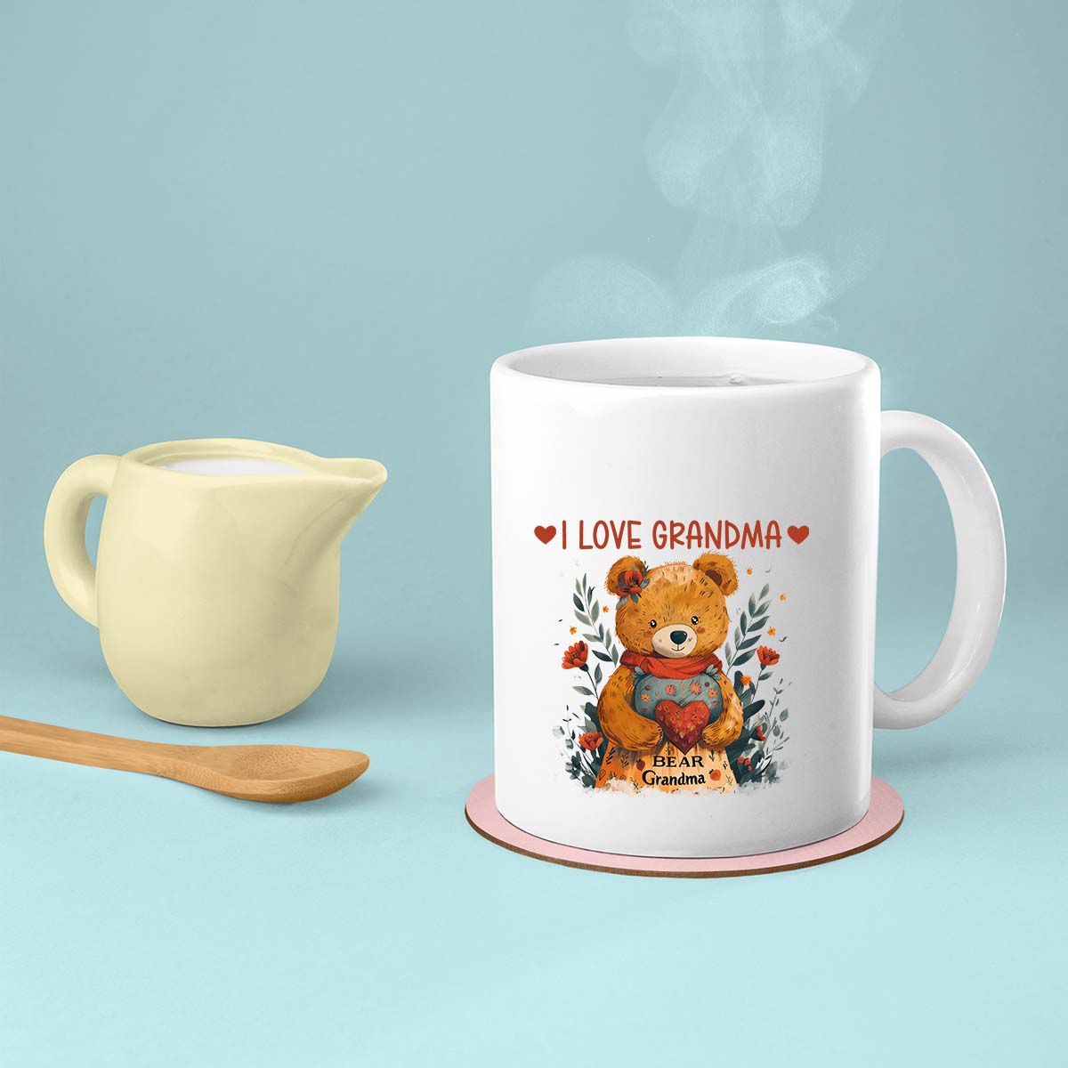 Grandma Mug, Grandma Gift For Grandma Birthday Gift Personalized Grandma Coffee Cup, Mothers Day Gift From Granddaughter Grandson, Bear Nana