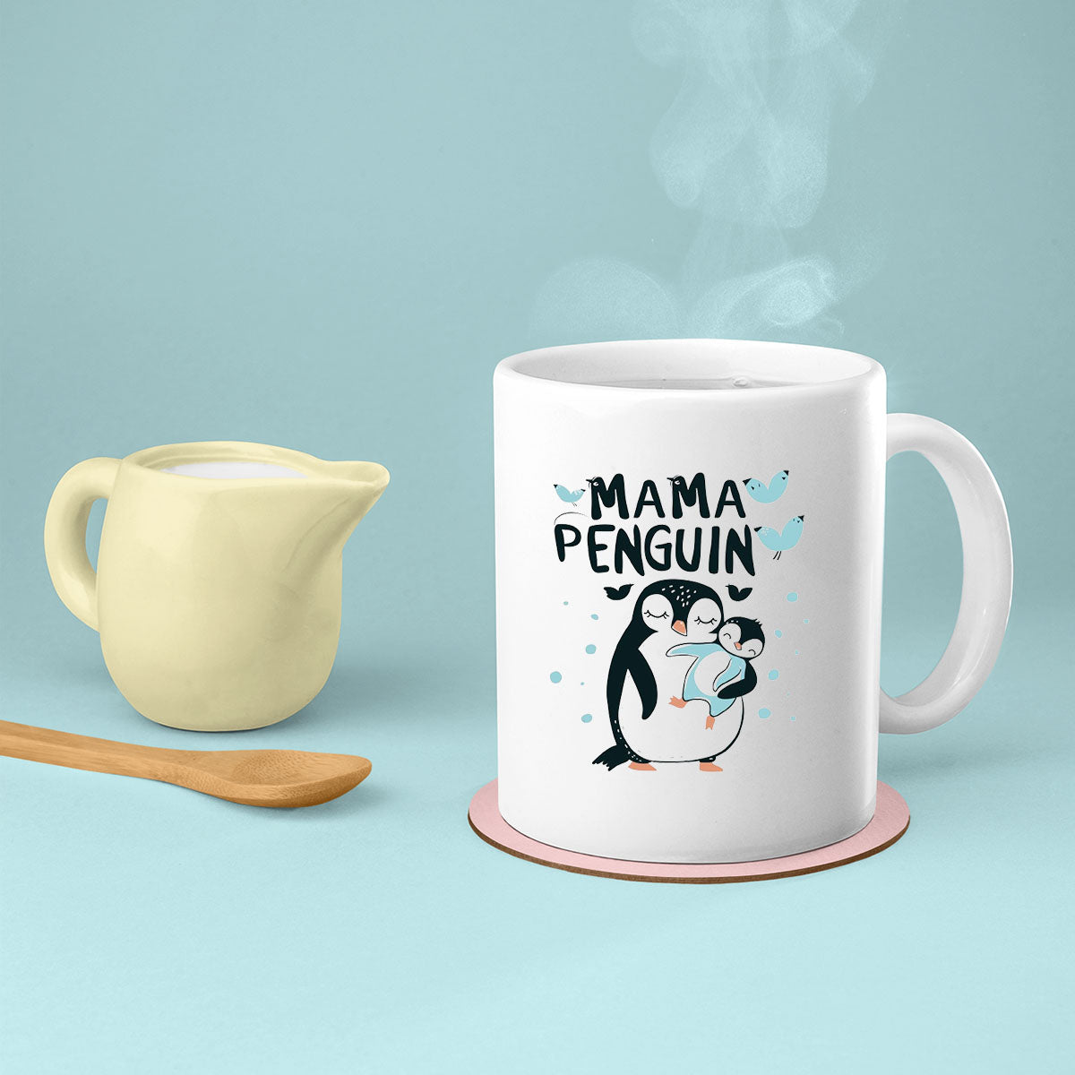 Mom Birthday Gift For Mom Gift, Mothers Day Gift From Daughter Son Kids, Mom Mug, Mom Coffee Mug, Mommy Funny Christmas Stick Personalized, Mama Penguin