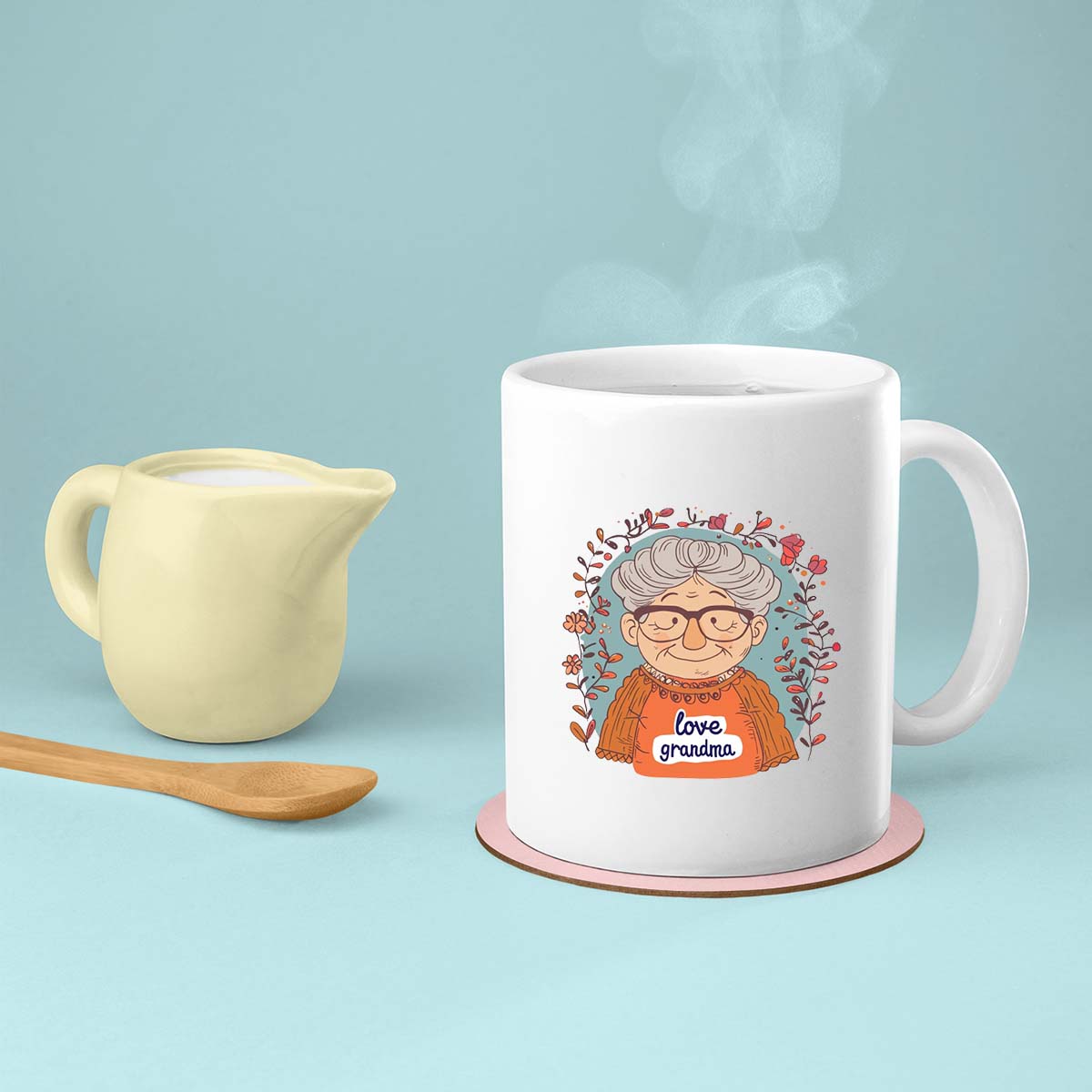 Grandma Mug, Grandma Gift For Grandma Birthday Gift Personalized Grandma Coffee Cup, Mothers Day Gift From Granddaughter Grandson, Love Grandma 1