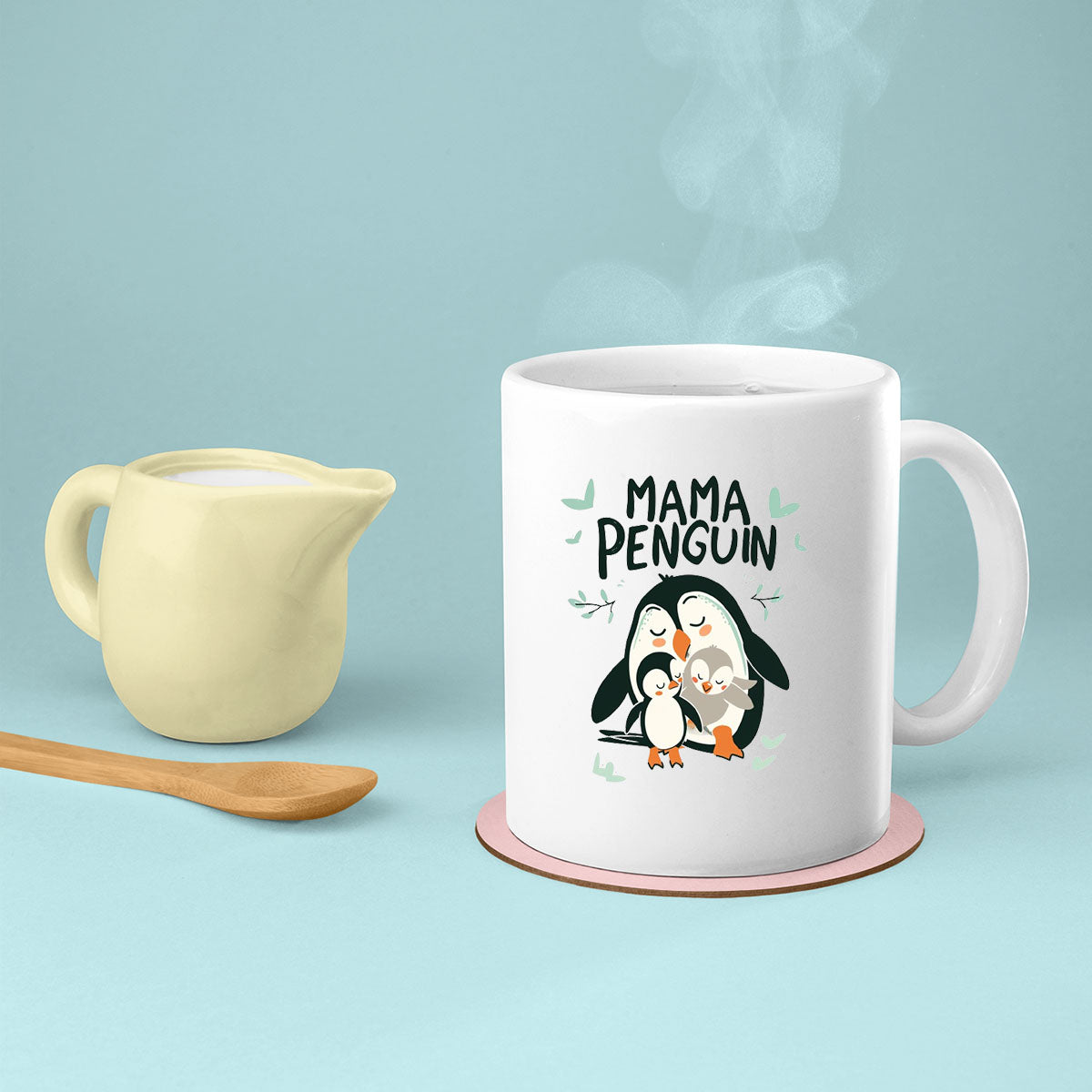 Mom Birthday Gift For Mom Gift, Mothers Day Gift From Daughter Son Kids, Mom Mug, Mom Coffee Mug, Mommy Funny Christmas Stick Personalized, Mama Penguin