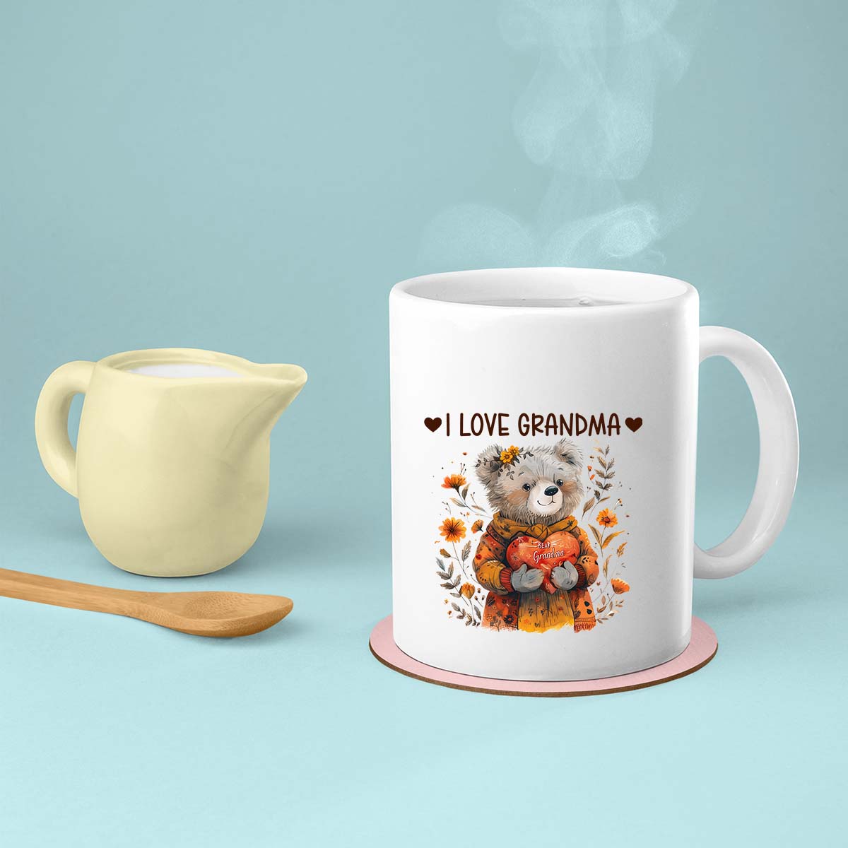 Grandma Mug, Grandma Gift For Grandma Birthday Gift Personalized Grandma Coffee Cup, Mothers Day Gift From Granddaughter Grandson, Bear Nana
