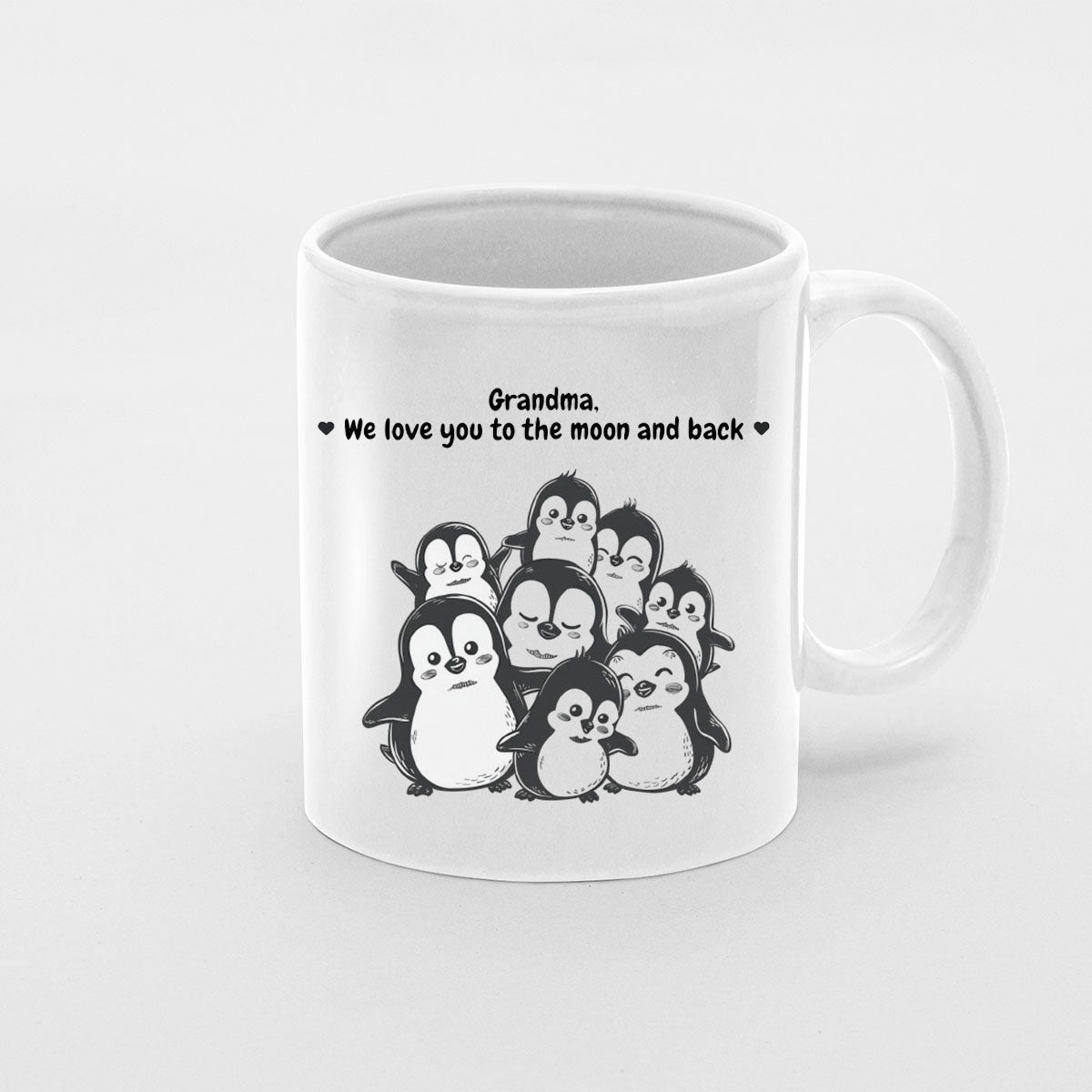 Grandma Mug, Grandma Gift For Grandma Birthday Gift Personalized Grandma Coffee Cup, Mothers Day Gift From Granddaughter Grandson, Custom Name Penguins