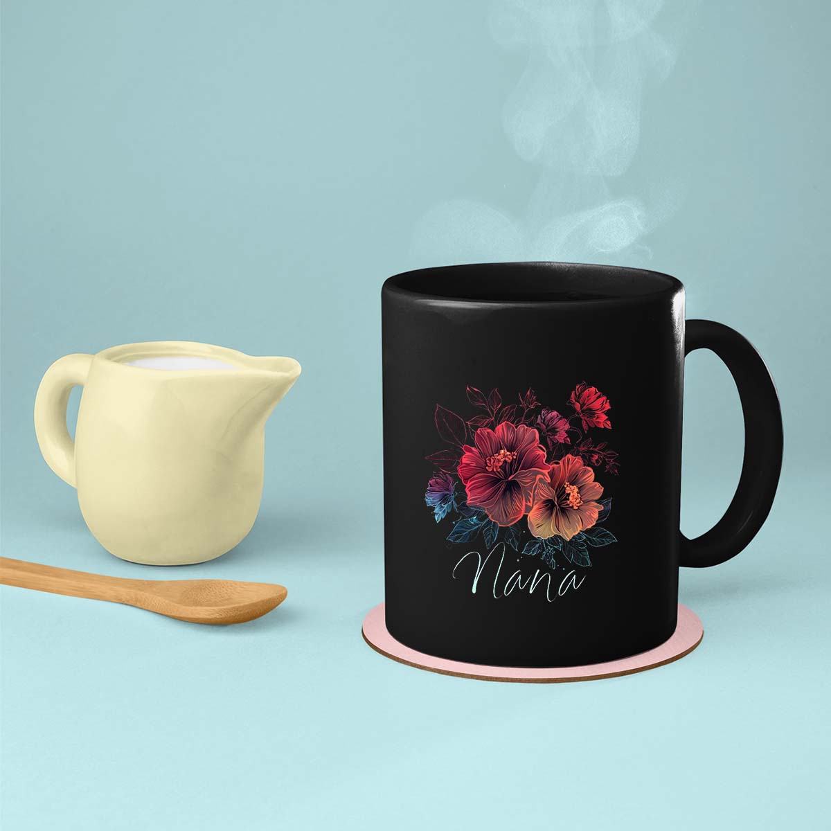 Grandma Mug, Grandma Gift For Grandma Birthday Gift Personalized Grandma Coffee Cup, Mothers Day Gift From Granddaughter Grandson, Nana And Flower