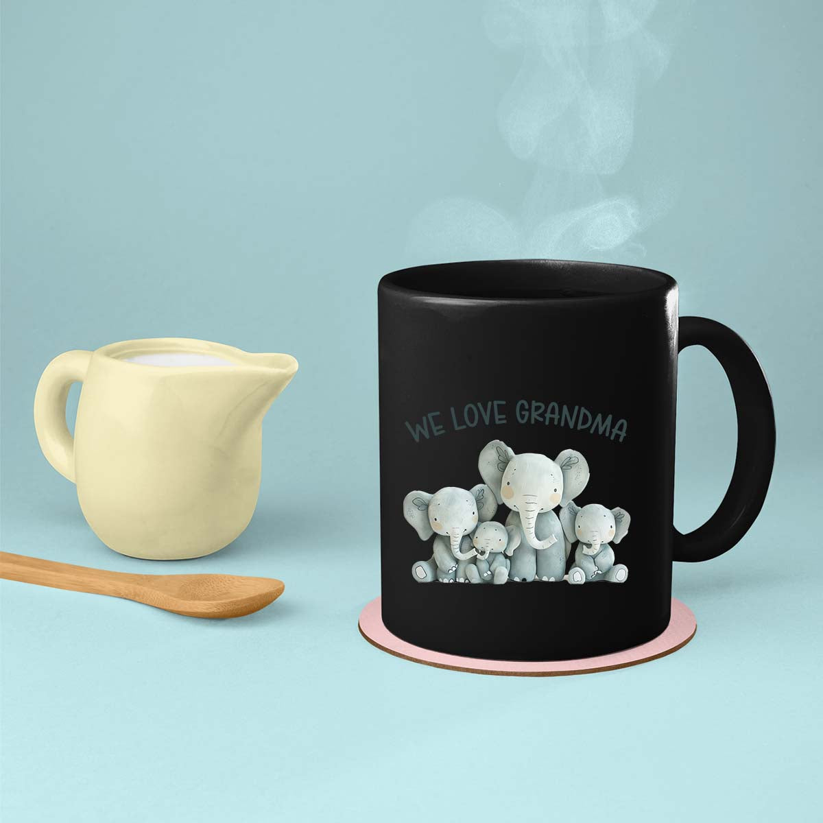 Grandma Mug, Grandma Gift For Grandma Birthday Gift Personalized Grandma Coffee Cup, Mothers Day Gift From Granddaughter Grandson, Mom Elephant