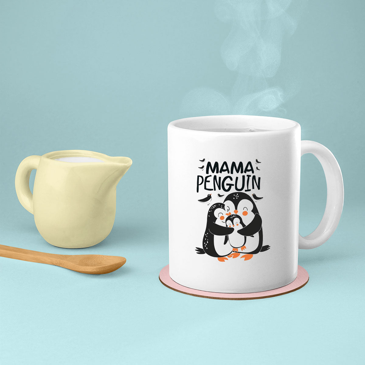 Mom Birthday Gift For Mom Gift, Mothers Day Gift From Daughter Son Kids, Mom Mug, Mom Coffee Mug, Mommy Funny Christmas Stick Personalized, Mama Penguin