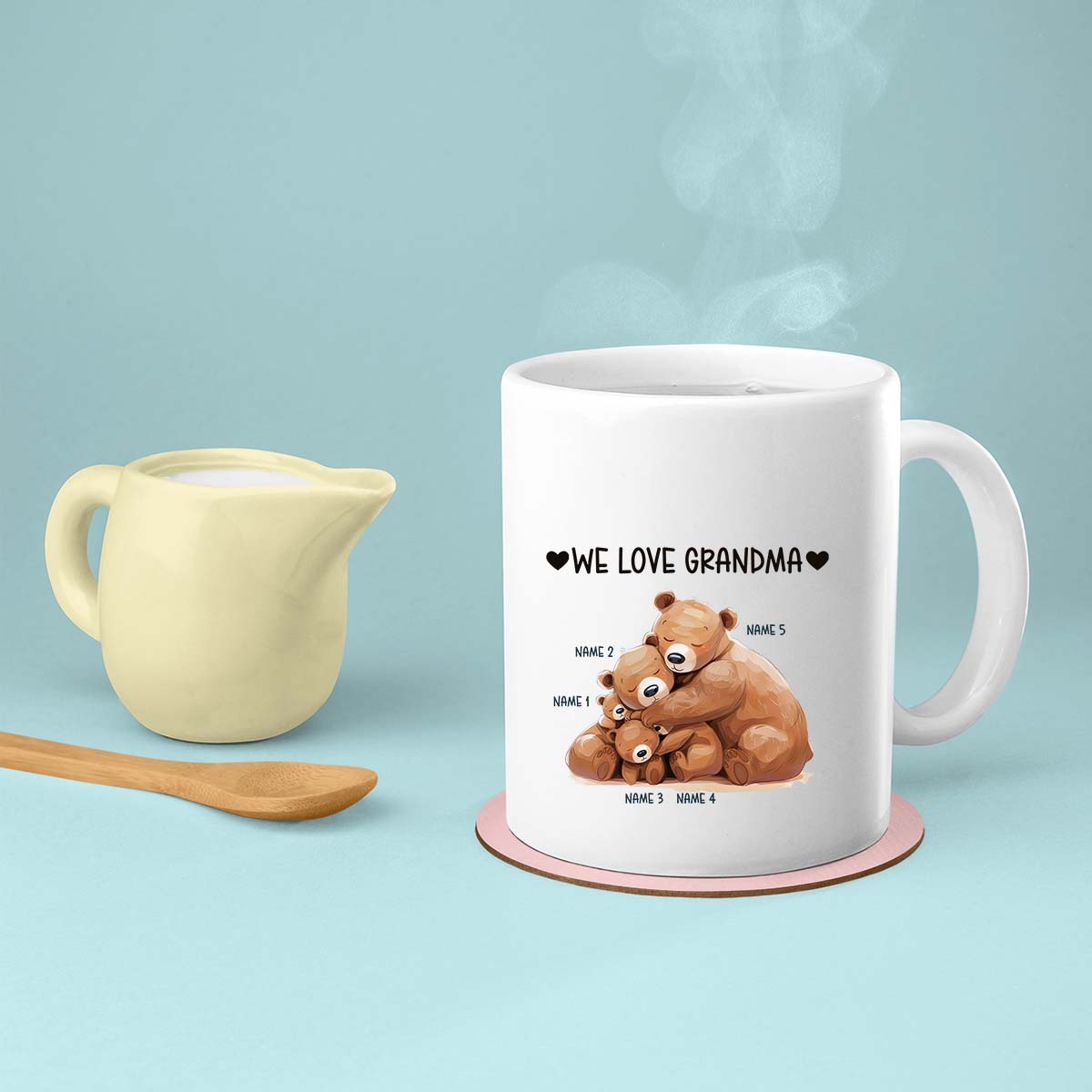 Custom Grandma Mug, Grandma Gift For Grandma Birthday Gift Personalized Grandma Coffee Cup, Mothers Day Gift From Granddaughter Grandson, Baby Love Nana