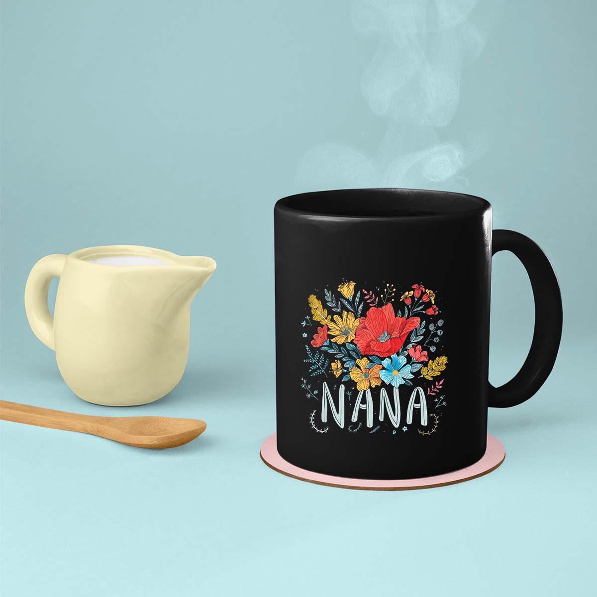 Grandma Mug, Grandma Gift For Grandma Birthday Gift Personalized Grandma Coffee Cup, Mothers Day Gift From Granddaughter Grandson, Nana And Flower