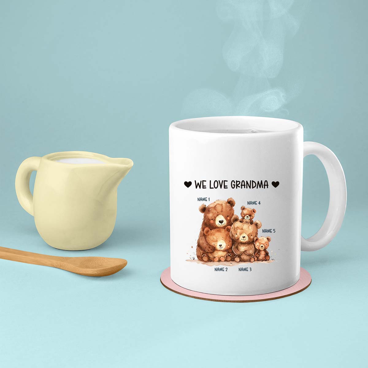 Custom Grandma Mug, Grandma Gift For Grandma Birthday Gift Personalized Grandma Coffee Cup, Mothers Day Gift From Granddaughter Grandson, Baby Love Nana