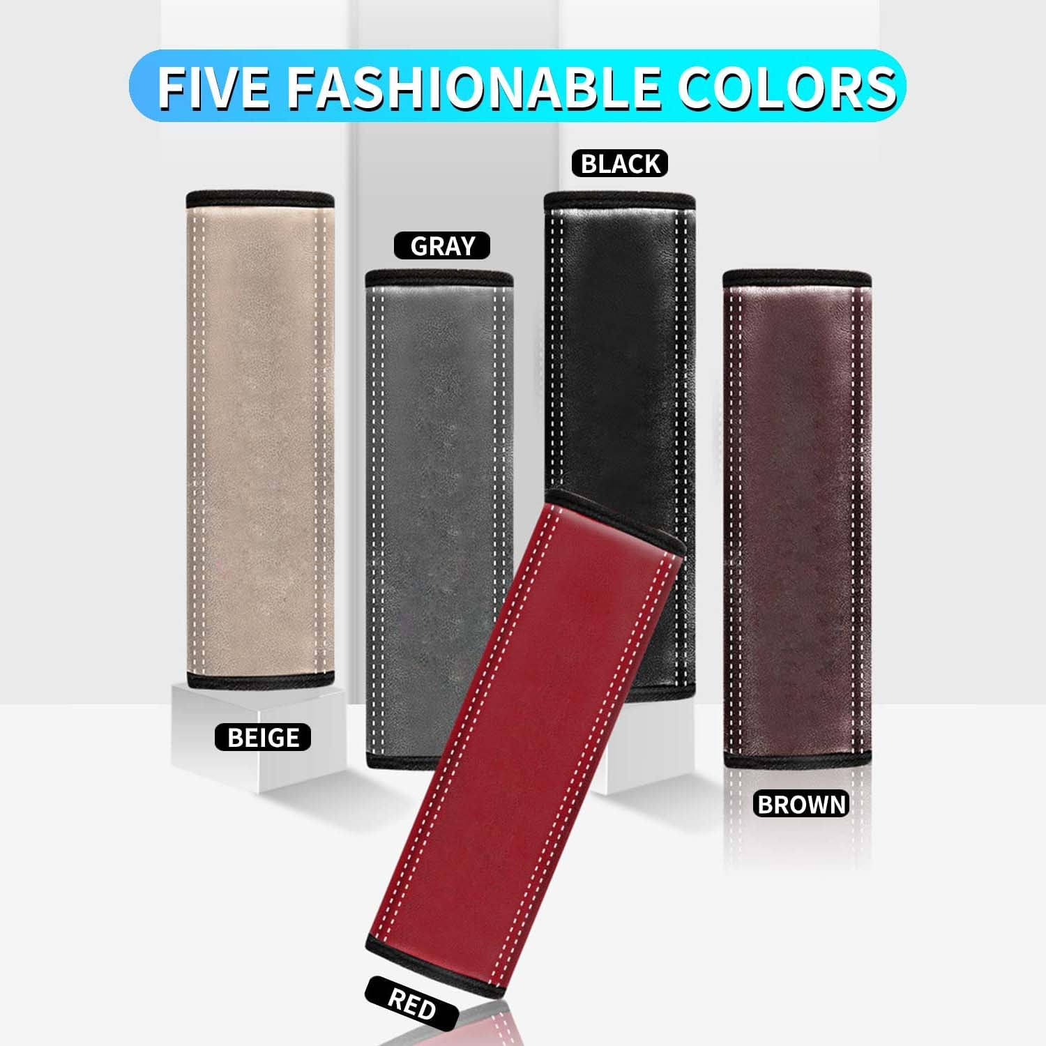 Car Seat Belt Covers (2PCS), Custom Fit For Your Cars, Microfiber Leather Seat Belt Shoulder Pads for More Comfortable Driving, Car Accessories LR13994