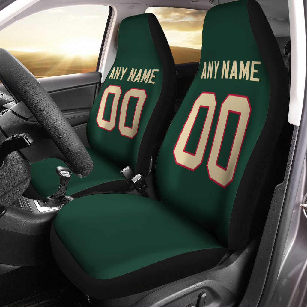 Custom Car Seat Covers Minnesota Jersey Personalized Ice hockey Car Seat Covers for Men Women