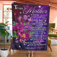 Thumbnail for Personalized Custom Name To My Mother With All My Heart Butterfly Flower Fleece Sherpa Blanket Gift For Mom Mother
