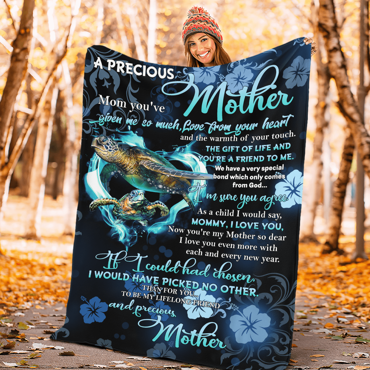Personalized Custom Name A Precious Mother Love From Your Heart Fleece Blanket Gift For Mom Mother