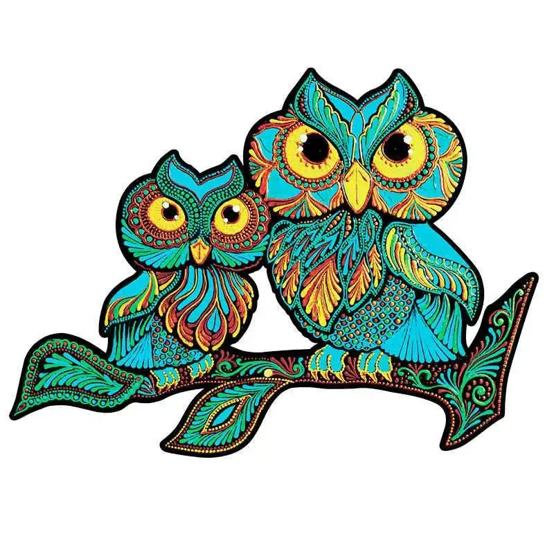 Set 2 Unique Wooden Animal Jigsaw Puzzle, Animal Shape, Wooden Jigsaw Puzzle, Mindfulness & Educational Animals Game for All Ages, Unique Sustainable, Wildlife Gift, Christmas gift Idea C161