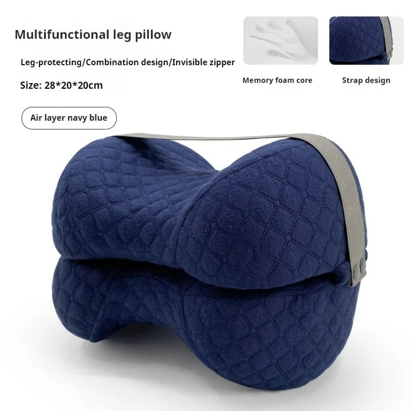 Contoured Leg Knee Pillow – Cooling Memory Foam Support Cushion for Side Sleeping and Rest