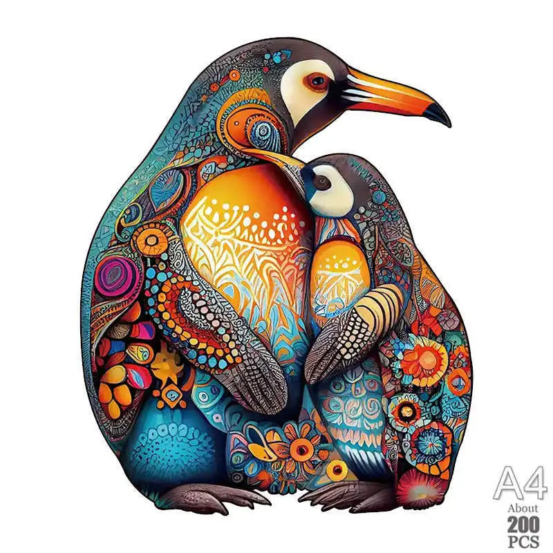 Set 2 Unique Wooden Animal Jigsaw Puzzle, Animal Shape, Wooden Jigsaw Puzzle, Mindfulness & Educational Animals Game for All Ages, Unique Sustainable, Wildlife Gift, Christmas gift Idea C179