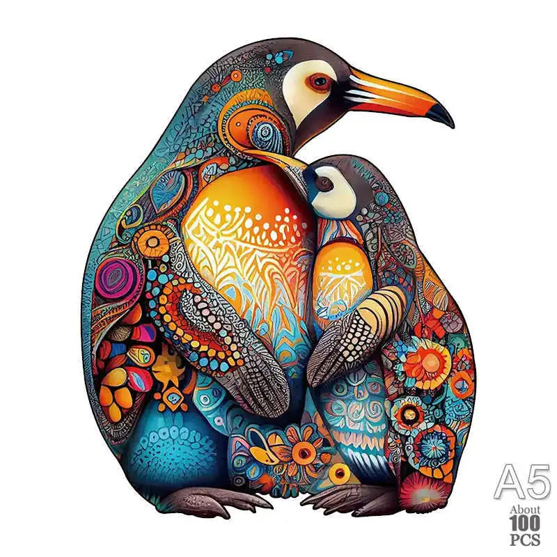 Set 2 Unique Wooden Animal Jigsaw Puzzle, Animal Shape, Wooden Jigsaw Puzzle, Mindfulness & Educational Animals Game for All Ages, Unique Sustainable, Wildlife Gift, Christmas gift Idea C179