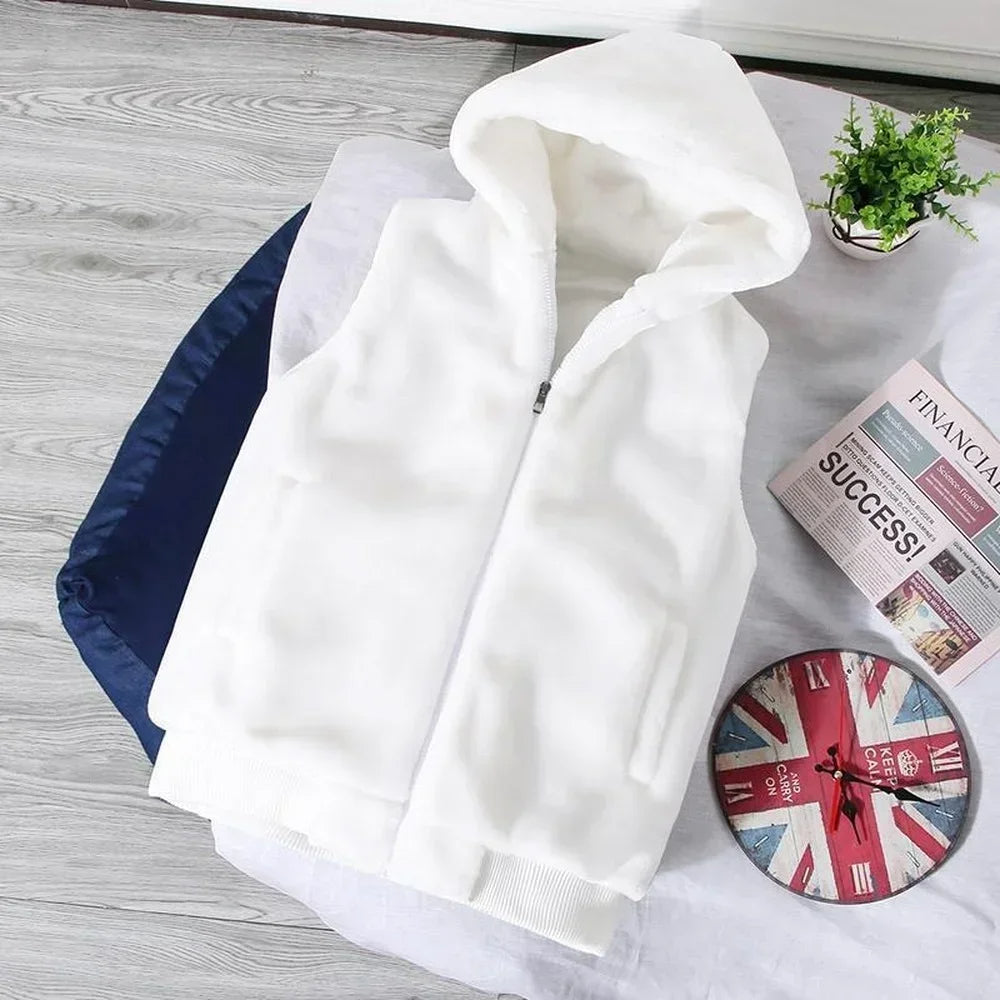 Warm White Wool Vest for Men – Faux Woolen Sleeveless Jacket, Trendy Autumn Winter Waistcoat 2024 C26