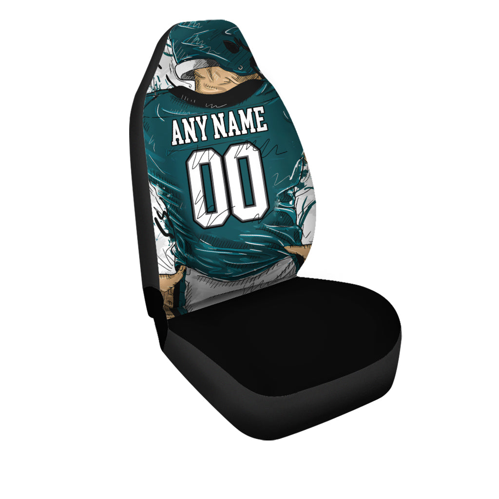 Custom Car Seat Covers Philadelphia Jersey Personalized Football Car Seat Covers for Men Women