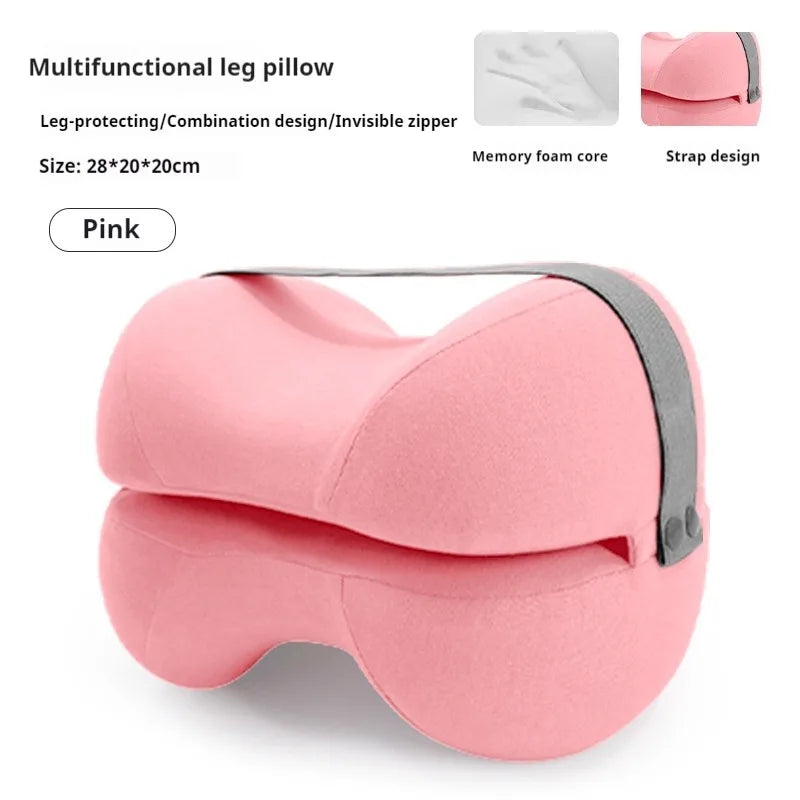Contoured Leg Knee Pillow – Cooling Memory Foam Support Cushion for Side Sleeping and Rest