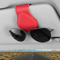 Thumbnail for Car Sunglasses Holder, Custom Logo For Your Car, Magnetic Leather Glasses Frame 2024 Update TS13995