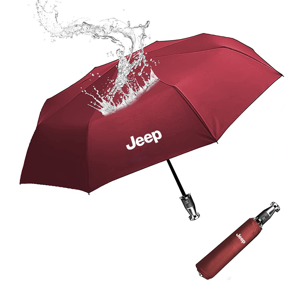 Umbrella for All Cars, 10 Ribs Umbrella Windproof Automatic Folding Umbrella, One-handed use, Rain and Sun Protection, Car Accessories JE13993