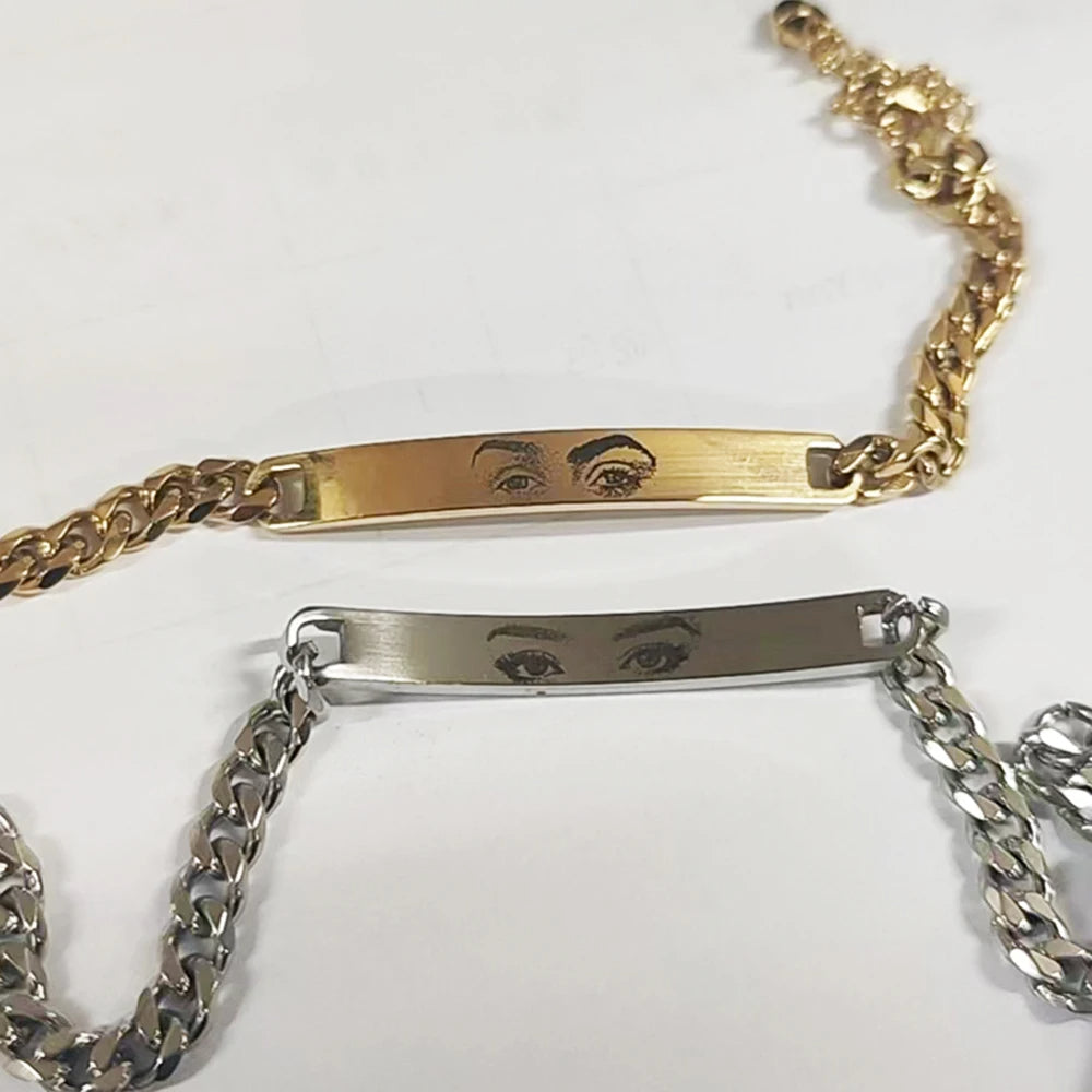 Personalized Human Eyes Bracelet for Women/Men - "Eye Love You", Engraved Your Eyes Photo, Perfect Custom Christmas Gift for Her/Him (A01)