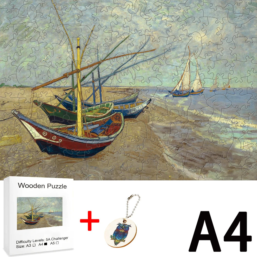 Unique Wooden Jigsaw Puzzle, Premium Wooden Jigsaw Puzzle, Landscape Paintings, Wooden Jigsaw Puzzle, Unique Sustainable, Christmas gift Idea C171