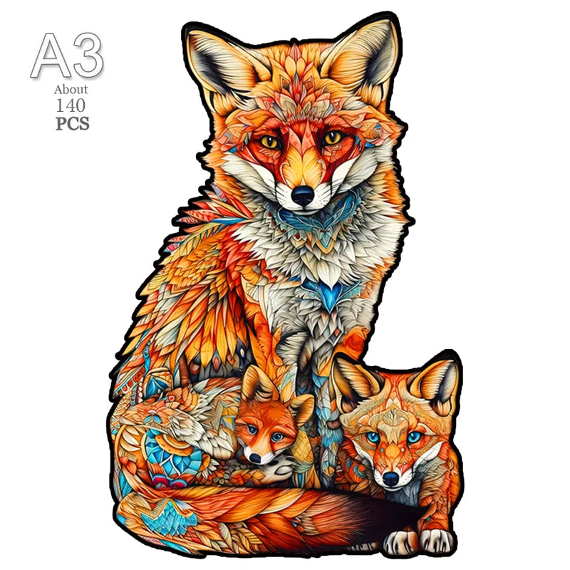 Unique Wooden Animal Jigsaw Puzzle, Animal Shape, Wooden Jigsaw Puzzle, Mindfulness & Educational Animals Game for All Ages, Unique Sustainable, Wildlife Gift, Christmas gift Idea C180