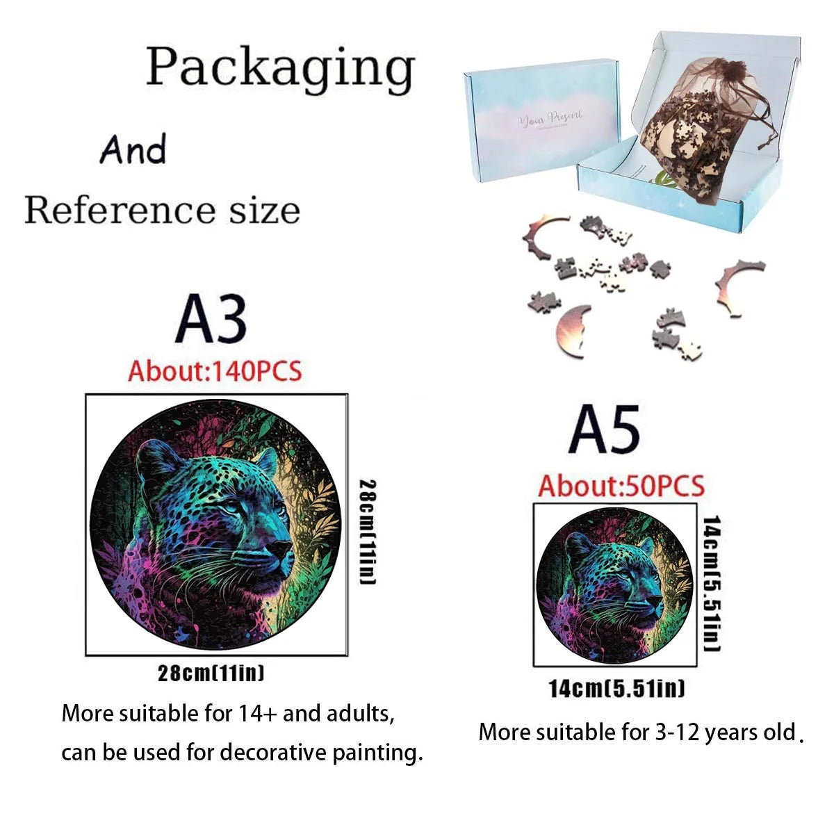 Set 2 Unique Wooden Animal Jigsaw Puzzle, Animal Shape, Wooden Jigsaw Puzzle, Mindfulness & Educational Animals Game for All Ages, Unique Sustainable, Wildlife Gift, Christmas gift Idea C172