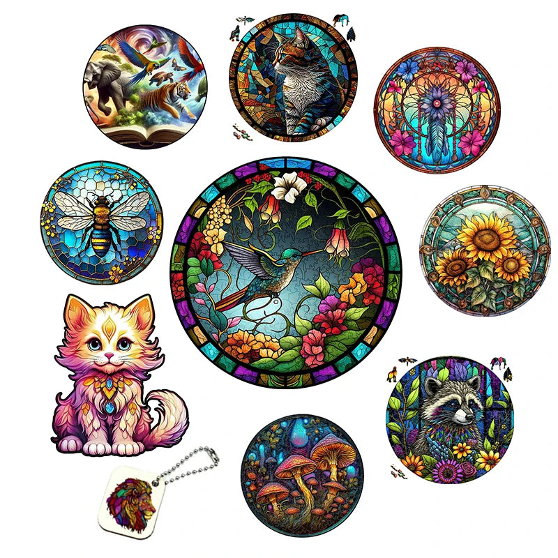 Unique Wooden Animal Jigsaw Puzzle, Wooden Jigsaw Puzzle, Mindfulness & Educational Animals Game for All Ages, Unique Sustainable, Wildlife Gift, Christmas gift Idea C186