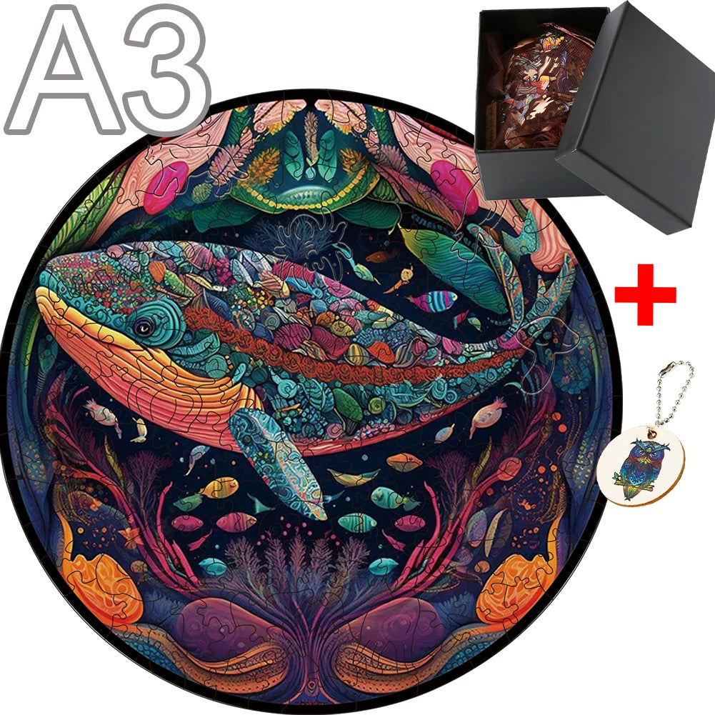 Unique Animal Wooden Jigsaw Puzzles, Whale, DIY Crafts, Educational Toys for Adults and Kids, Perfect Gift Idea, Christmas gift Idea 189
