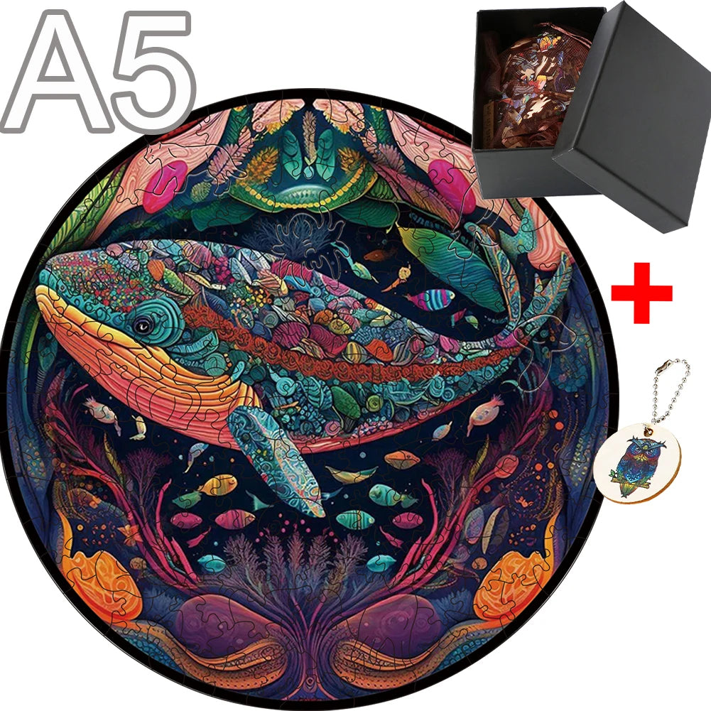 Unique Animal Wooden Jigsaw Puzzles, Whale, DIY Crafts, Educational Toys for Adults and Kids, Perfect Gift Idea, Christmas gift Idea 189