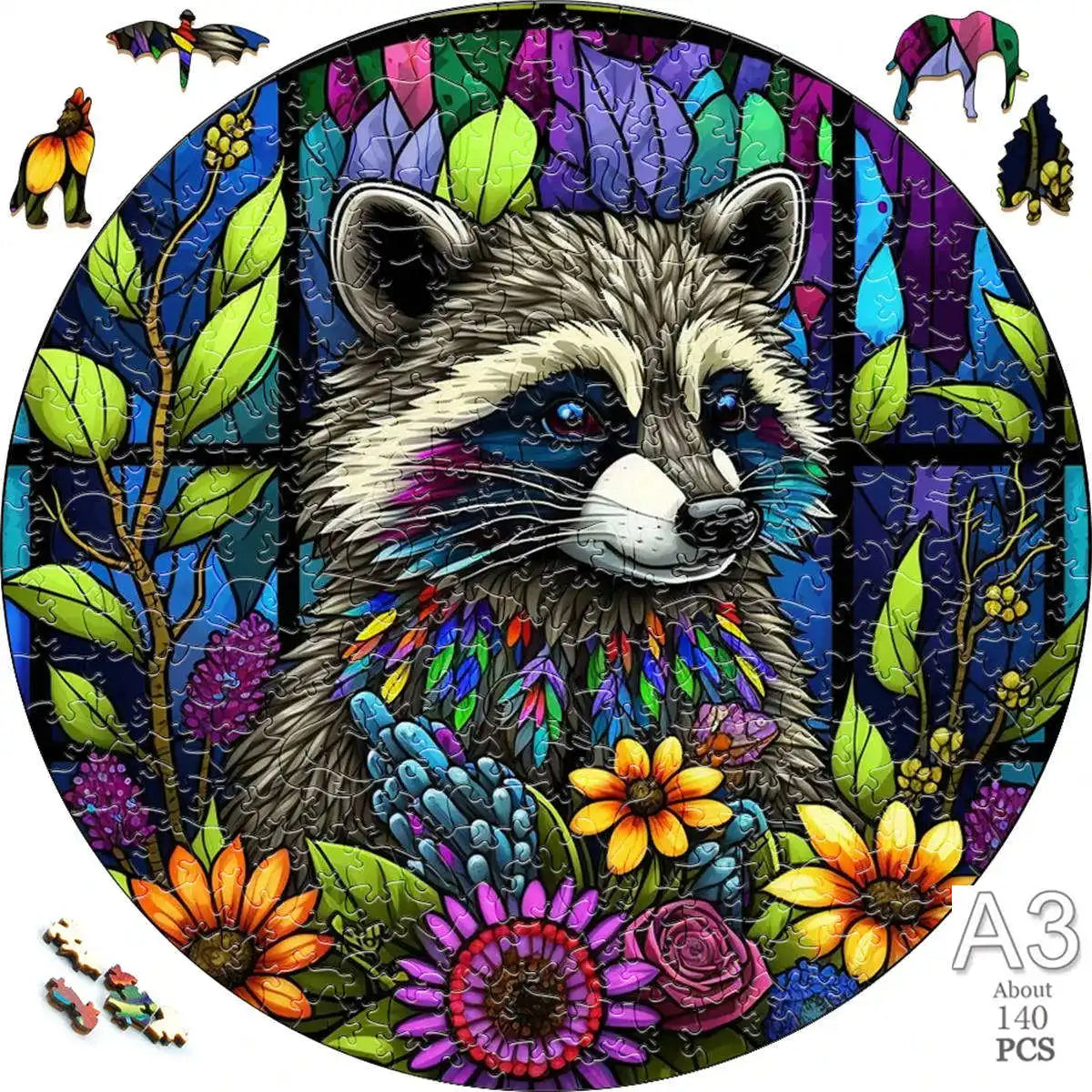 Set 2 Unique Wooden Animal Jigsaw Puzzle, Wooden Jigsaw Puzzle, Mindfulness & Educational Animals Game for All Ages, Unique Sustainable, Wildlife Gift, Christmas gift Idea C192