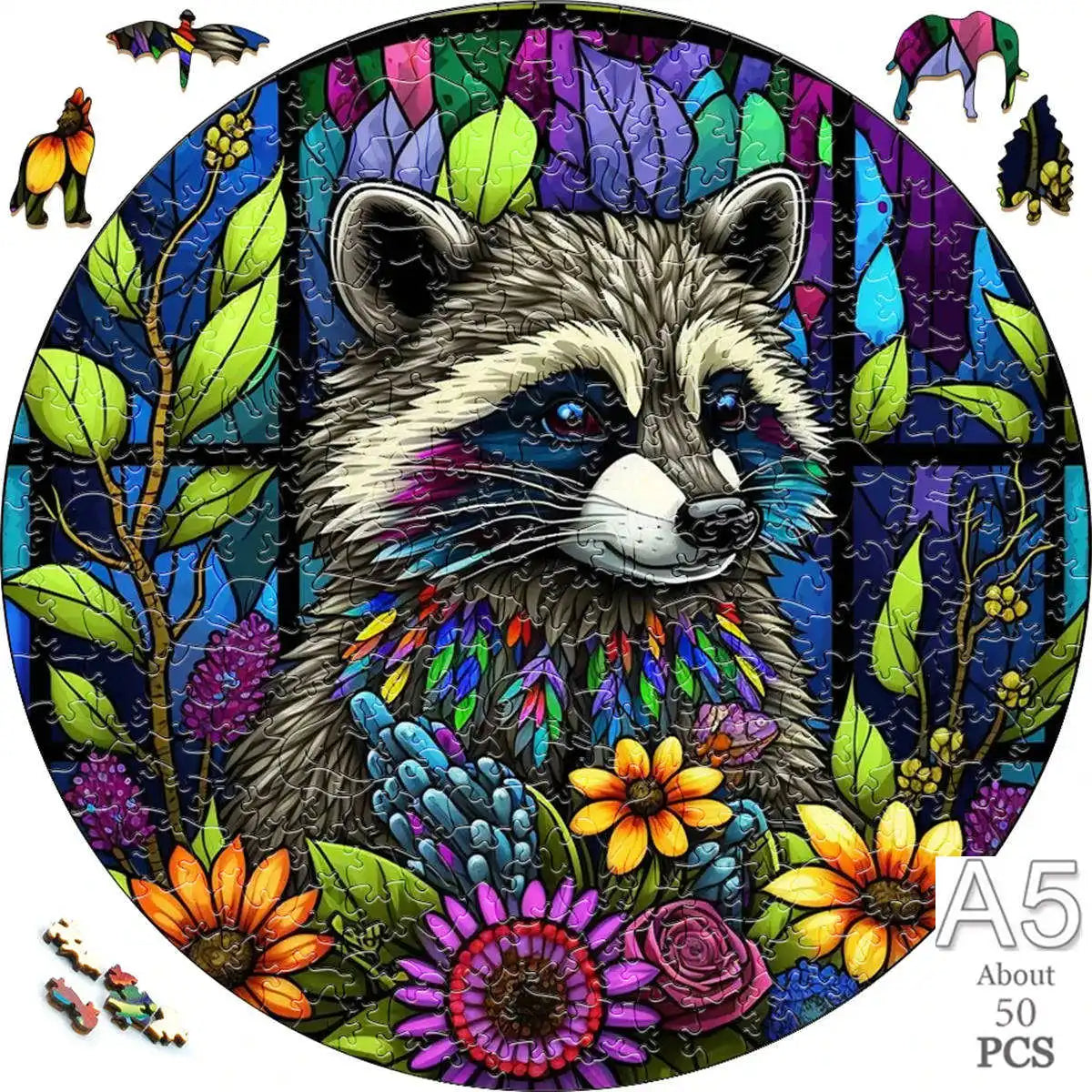 Set 2 Unique Wooden Animal Jigsaw Puzzle, Wooden Jigsaw Puzzle, Mindfulness & Educational Animals Game for All Ages, Unique Sustainable, Wildlife Gift, Christmas gift Idea C192