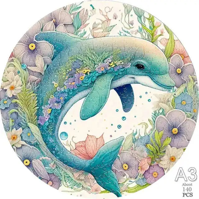 Set 2 Unique Wooden Animal Jigsaw Puzzle, Wooden Jigsaw Puzzle, Mindfulness & Educational Animals Game for All Ages, Unique Sustainable, Wildlife Gift, Christmas gift Idea C192