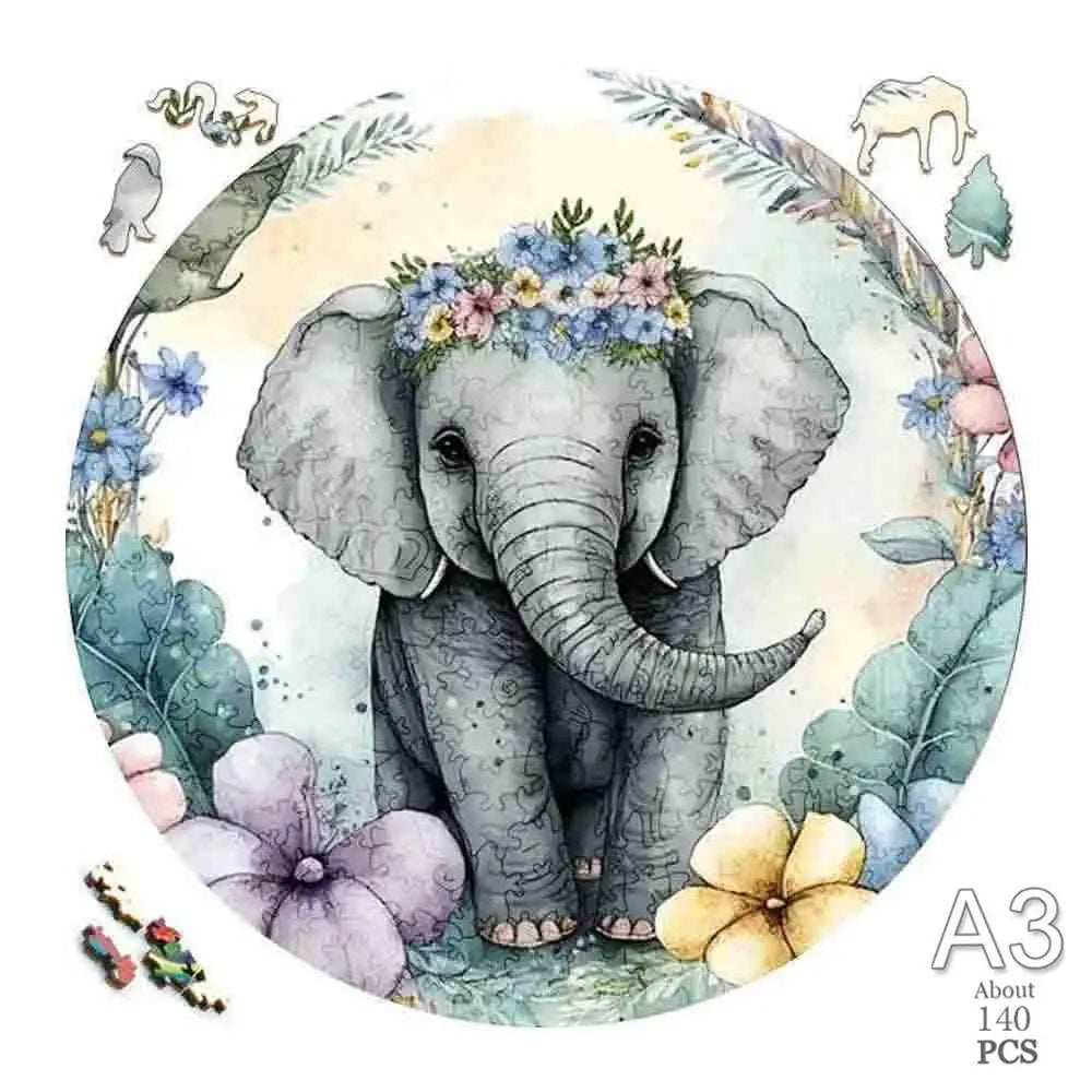 Set 2 Unique Wooden Animal Jigsaw Puzzle, Wooden Jigsaw Puzzle, Mindfulness & Educational Animals Game for All Ages, Unique Sustainable, Wildlife Gift, Christmas gift Idea C192