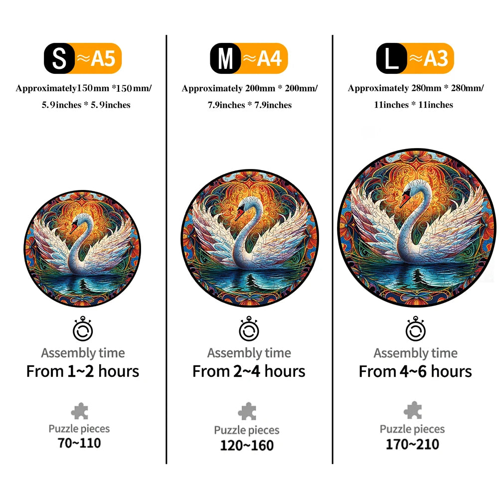 Unique Animal Wooden Jigsaw Puzzles, Swan, DIY Crafts, Educational Toys for Adults and Kids, Perfect Gift Idea, Christmas gift Idea C191